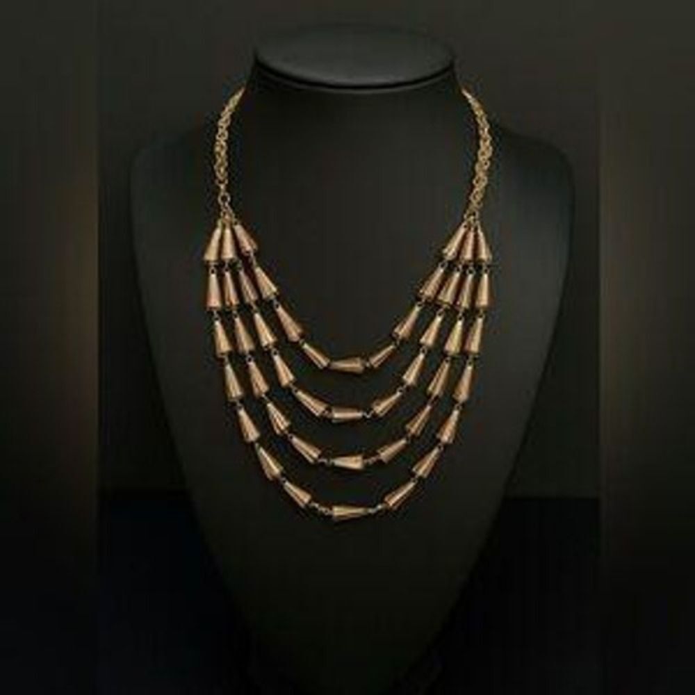 Women's Pink Beaded Tiered Rhinestone Statement Matinee Necklace & Earrings Glam